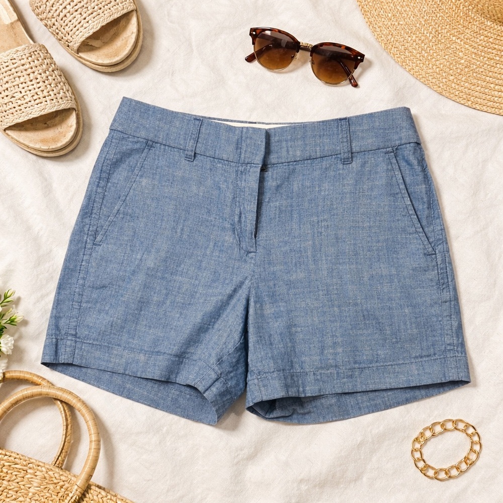 J. Crew Chambray Blue Women's Shorts - Picture 2 of 7